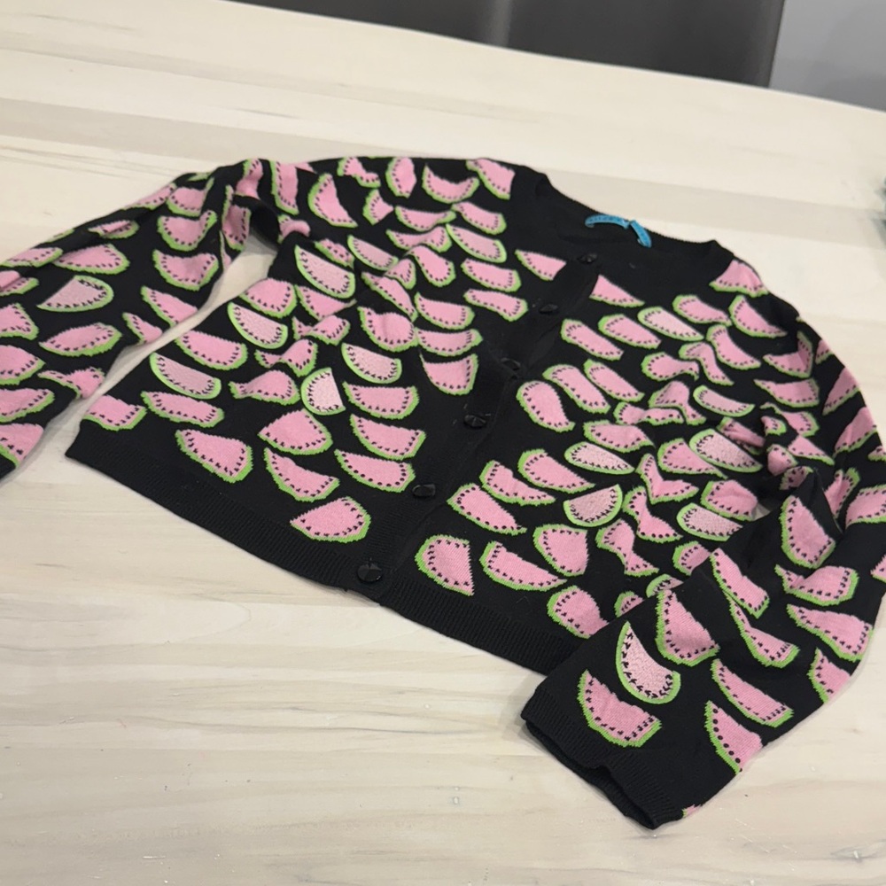 Alice + Olivia Black and Pink Cardigan